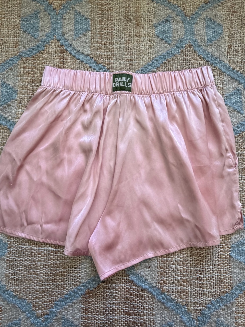 Daily Drills Blush Pink Satin Shorts